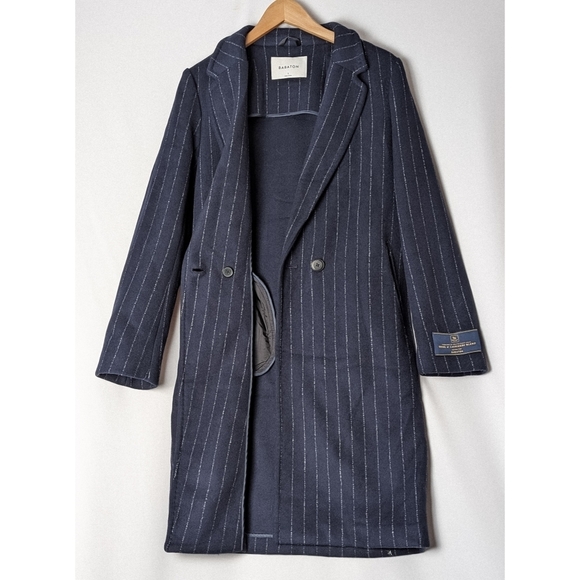 Aritzia Black Pinstripe Pea Coat - Picture 11 of 16